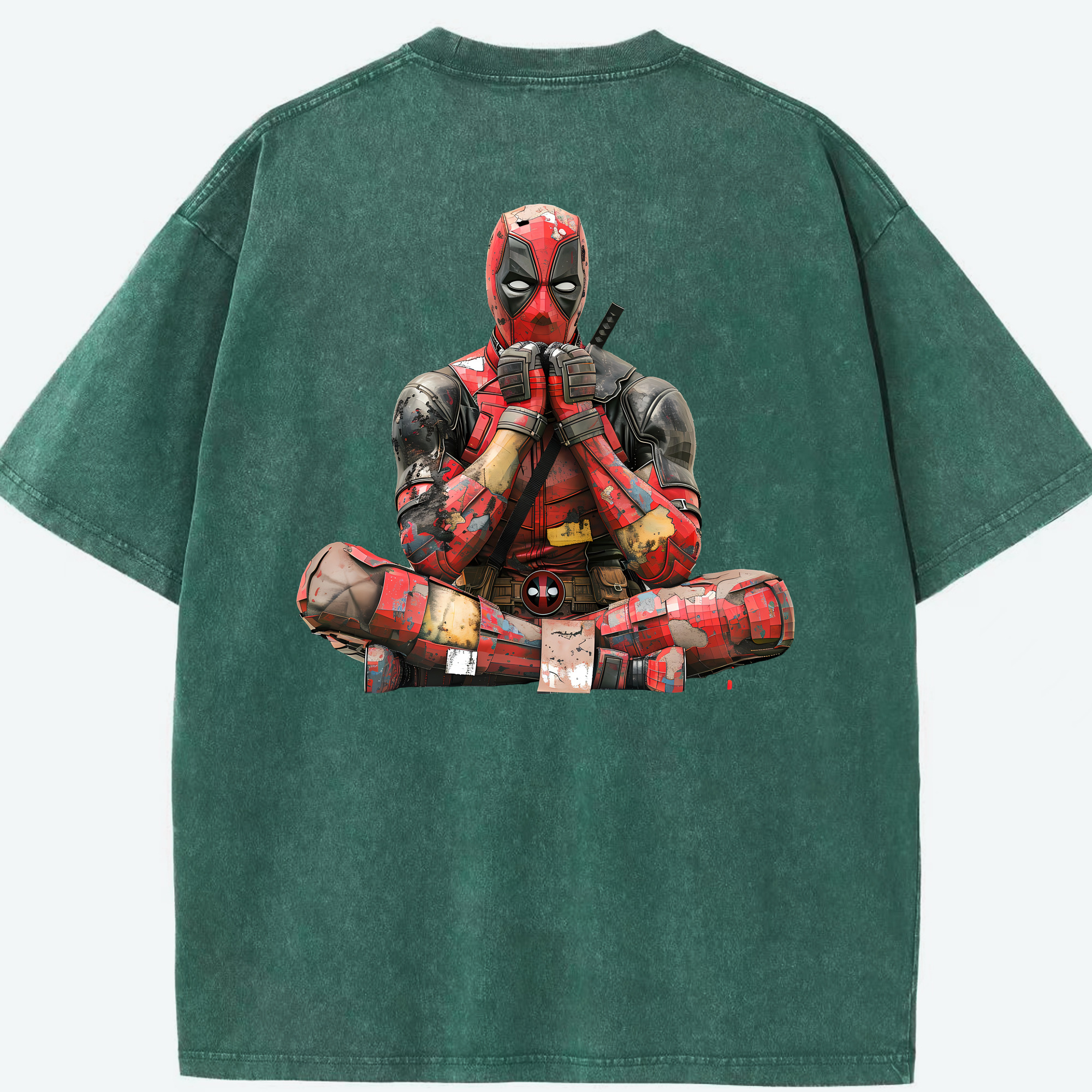（画像用） Deadpool デッドプール 綿100% ヴィンテージ風 半袖Tシャツ（背面プリント）